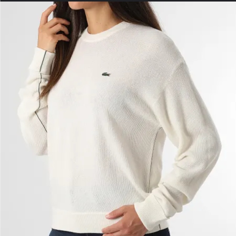Lacoste Women's Cream Crew Neck Sweater